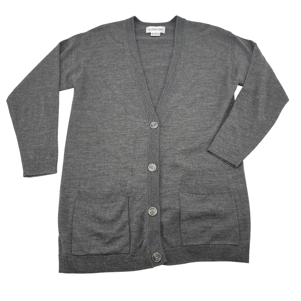 Outlander Gray‎ Button Front Cardigan Sweater Small Academia Preppy Corpcore